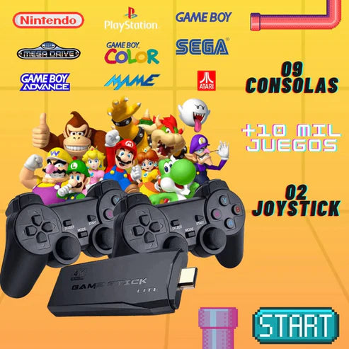 Consola De Videojuego Game Stick 64g + 10.000 Juegos GRATIS DE REGALO 🎁 + 2 Controles